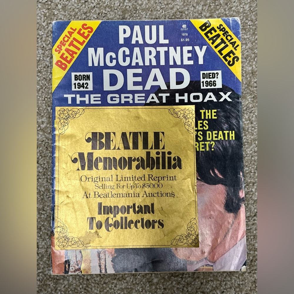 Beatle Memorabilia Magazine with Gold Cover